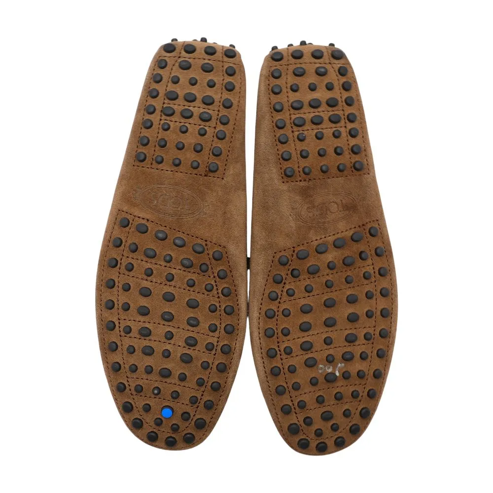 Brown Gommino Suede Driving Loafers