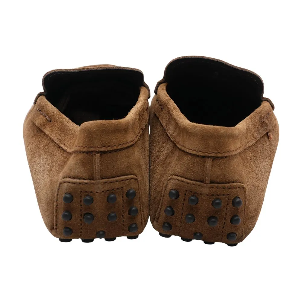 Brown Gommino Suede Driving Loafers