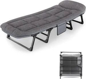 Camping Cots for Adults, 6 Positions Adjustable, Folding Camping Cot, Outdoor Portable Chaise Lounge Chair for Home Nap Beach Travel(190 * 66 * 30cm/74.8 * 26 * 11.8in)