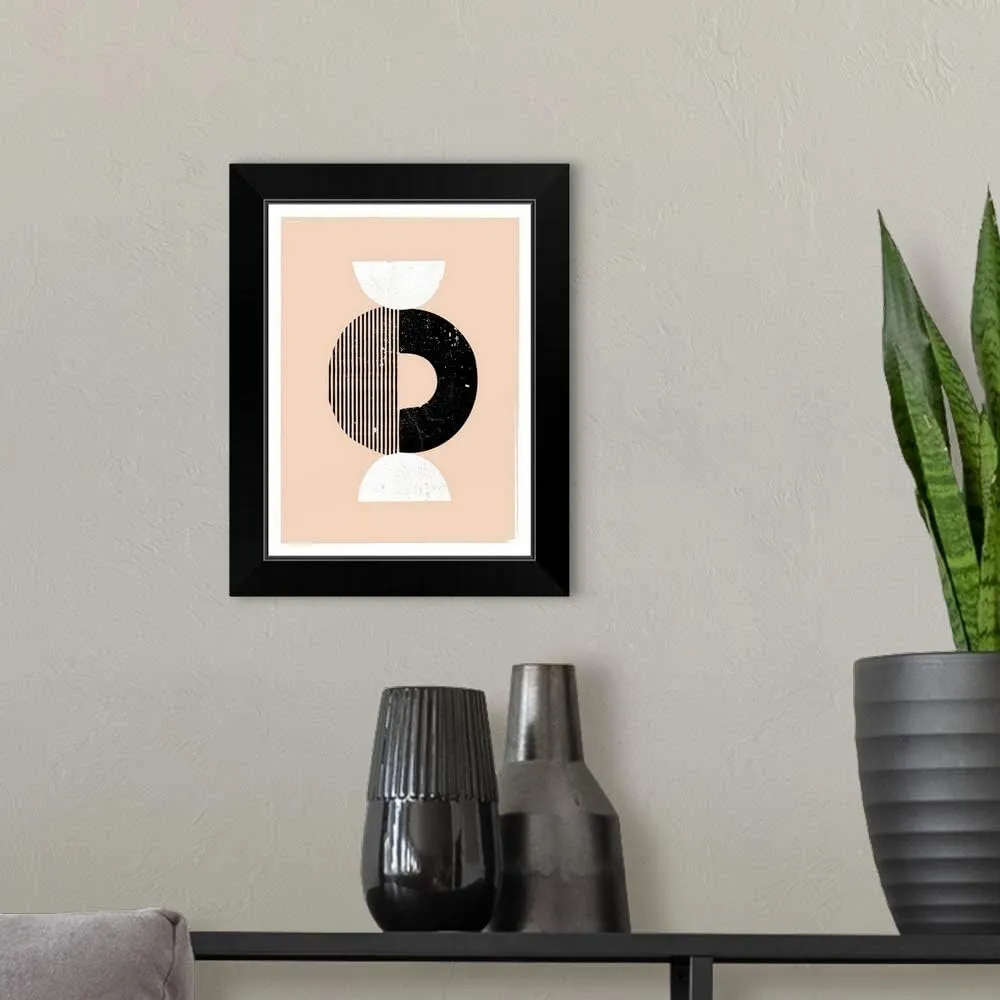 CANVAS ON DEMAND RetroGeo - Candy Black Framed Art Print, Artwork