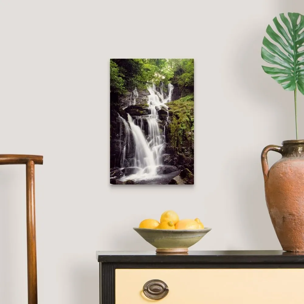 CANVAS ON DEMAND Torc Waterfall, Killarney, County Kerry, Ireland Canvas Wall Art Print by the Irish Image Collection, Home Decor, Nature Artwork, 12" x18in