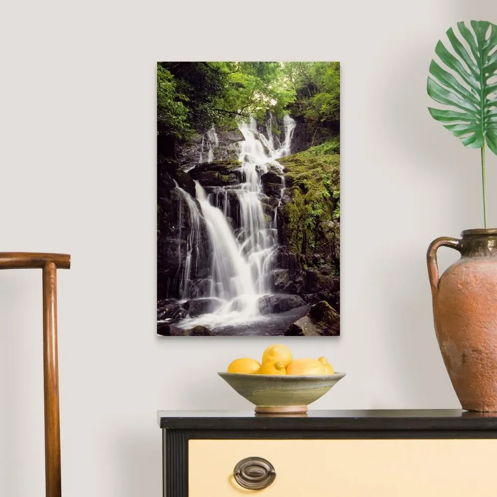 CANVAS ON DEMAND Torc Waterfall, Killarney, County Kerry, Ireland Canvas Wall Art Print by the Irish Image Collection, Home Decor, Nature Artwork, 16" x24in