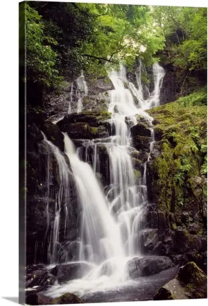 CANVAS ON DEMAND Torc Waterfall, Killarney, County Kerry, Ireland Canvas Wall Art Print by the Irish Image Collection, Home Decor, Nature Artwork, 16" x24in