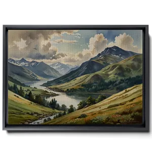 Canvas Print Rustic Mountain Landscape Print Mountain Art Print Rustic Landscape Print Mountain Canvas Valley On The Snowy Slopes Forest Prints Wall Art, Wall