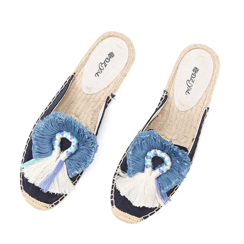 Canvas Rubber Spring/autumn Mules Unicornio Terlik Tienda Soludos Espadrilles For Flat Sandals