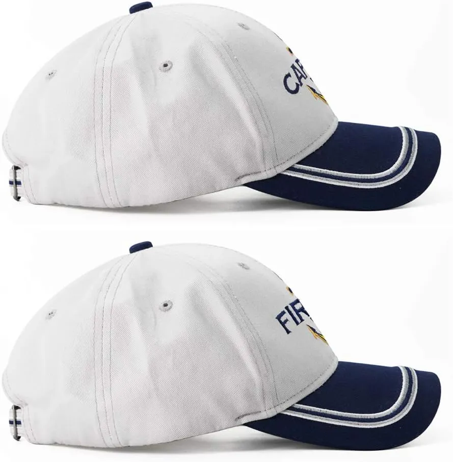 Captain Hat & First Mate | Matching Skipper Boating Baseball Caps | Nautical Marine Sailor Navy Hats