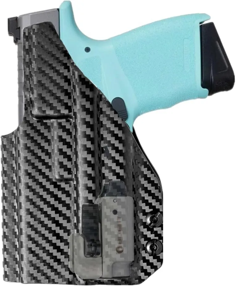 Carbon Fibre Kydex IWB Holster for PSA Dagger Compact Taurus G2C G3C G3 Sig Sauer P365 X-Macro with Olight PL mini 2 Valkyrie 600 Lumens Light