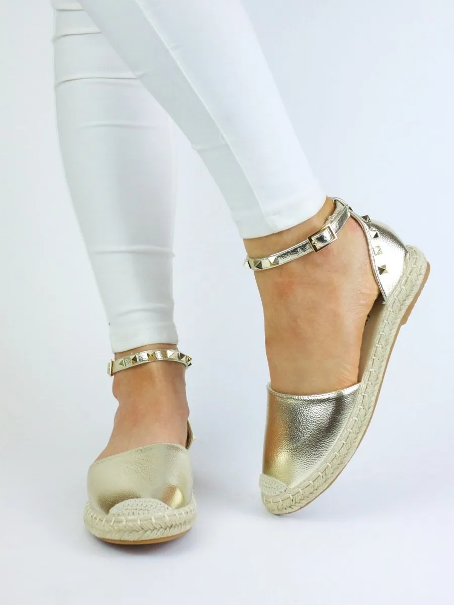 Celine Gold Espadrille Pump