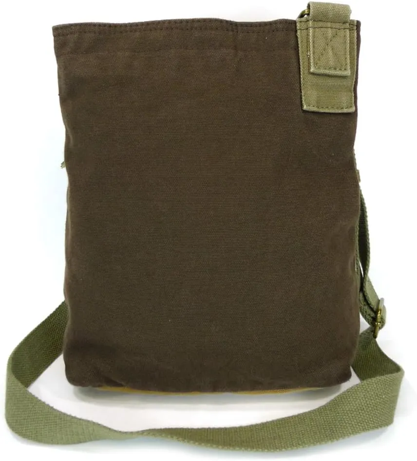 CHALA Handbags Brown/Olive Canvas Patch Cross-body Messenger Bags with 2021 new Key-fob