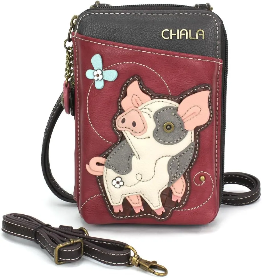 CHALA Wallet Crossbody Cell Phone Purse - Women Faux Leather Multicolor Handbag with Adjustable Strap