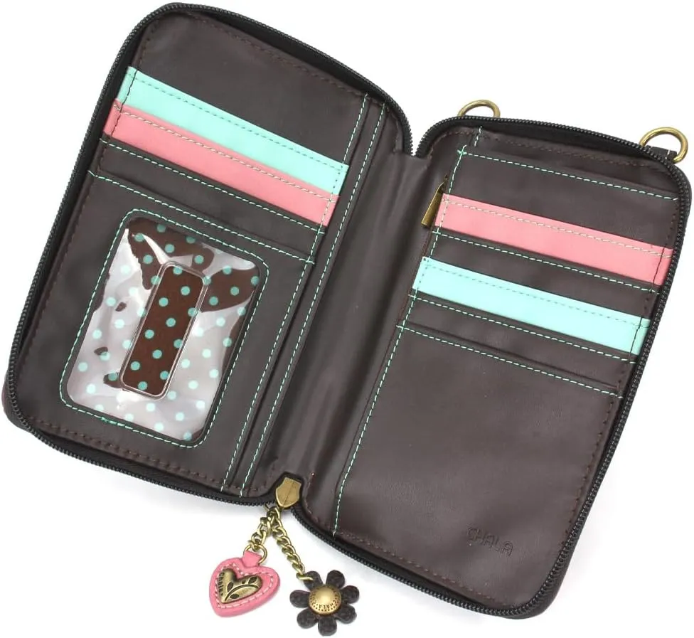CHALA Wallet Crossbody Cell Phone Purse - Women Faux Leather Multicolor Handbag with Adjustable Strap