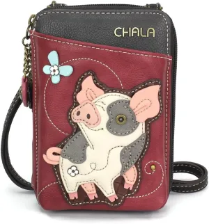CHALA Wallet Crossbody Cell Phone Purse - Women Faux Leather Multicolor Handbag with Adjustable Strap