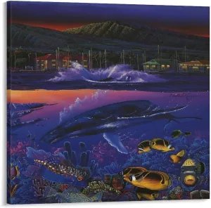 Christian Ries Lassen Mystic Orcas Wall Poster Painting On Canvas Wall Art Poster Scroll Picture Print Living Room Walls Decor Home Posters 16x16inch(40x40cm)