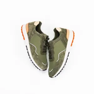 Clae Hayden Hiking Green Waxed Suede Green White Orange Sneaker Shoe Trainer