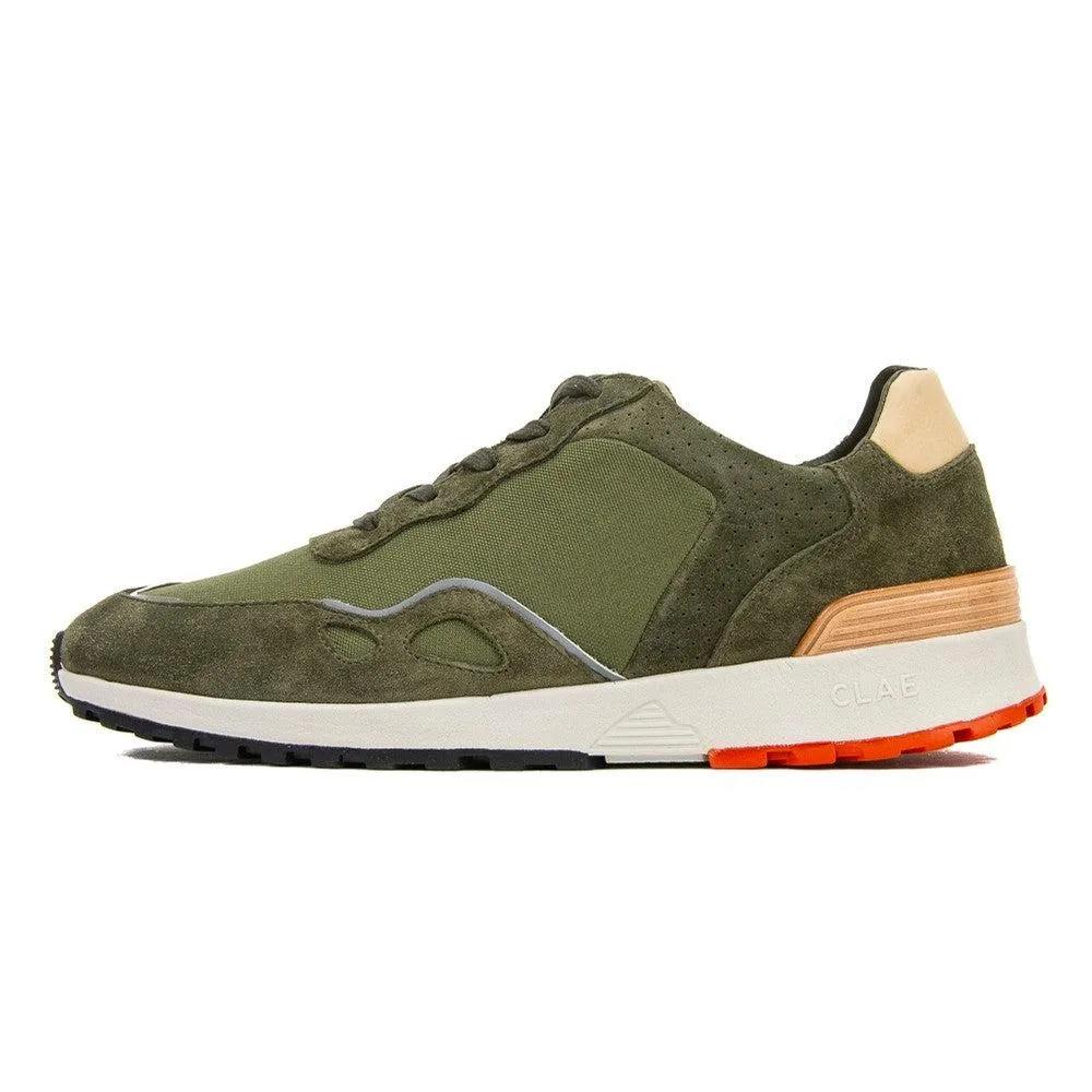 Clae Hayden Hiking Green Waxed Suede Green White Orange Sneaker Shoe Trainer