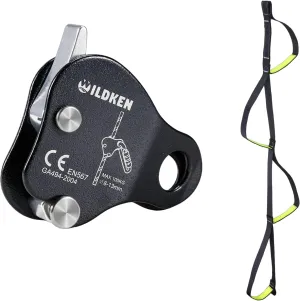 Climbing Ascender Fall Protection Belay Device Climbing Rope Grab for Rock Climbing,Climbing Aider 4 Step Foot Ascender Loop Climbing Rope Ladder Etrier Aid Tool for Rock Climbing