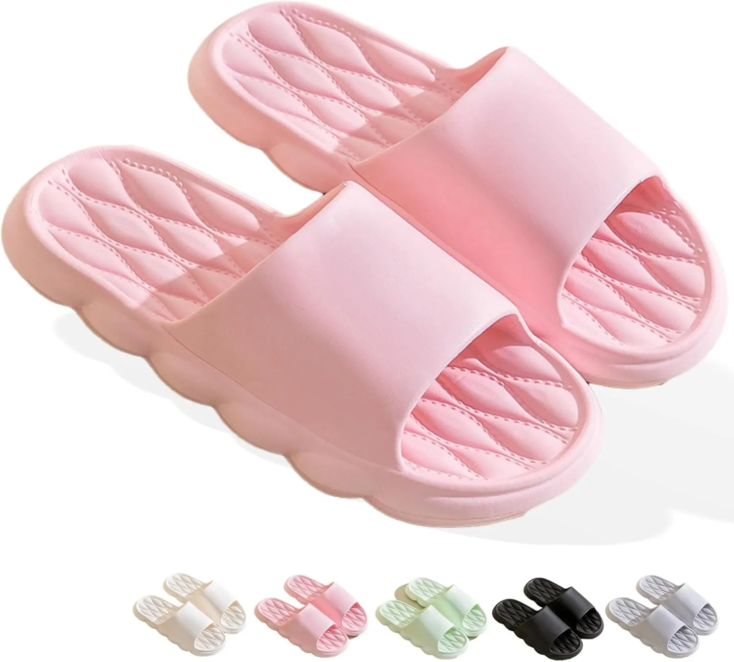 Cloud Slippers For Women and Men Comfort Lightweight Soft Pillow Slippers Bathroom Shower Cloud Slides Open Toe Platform Slide Sandals for Indoor Outdoor Shoes Beach Sandals Summer Shoes
