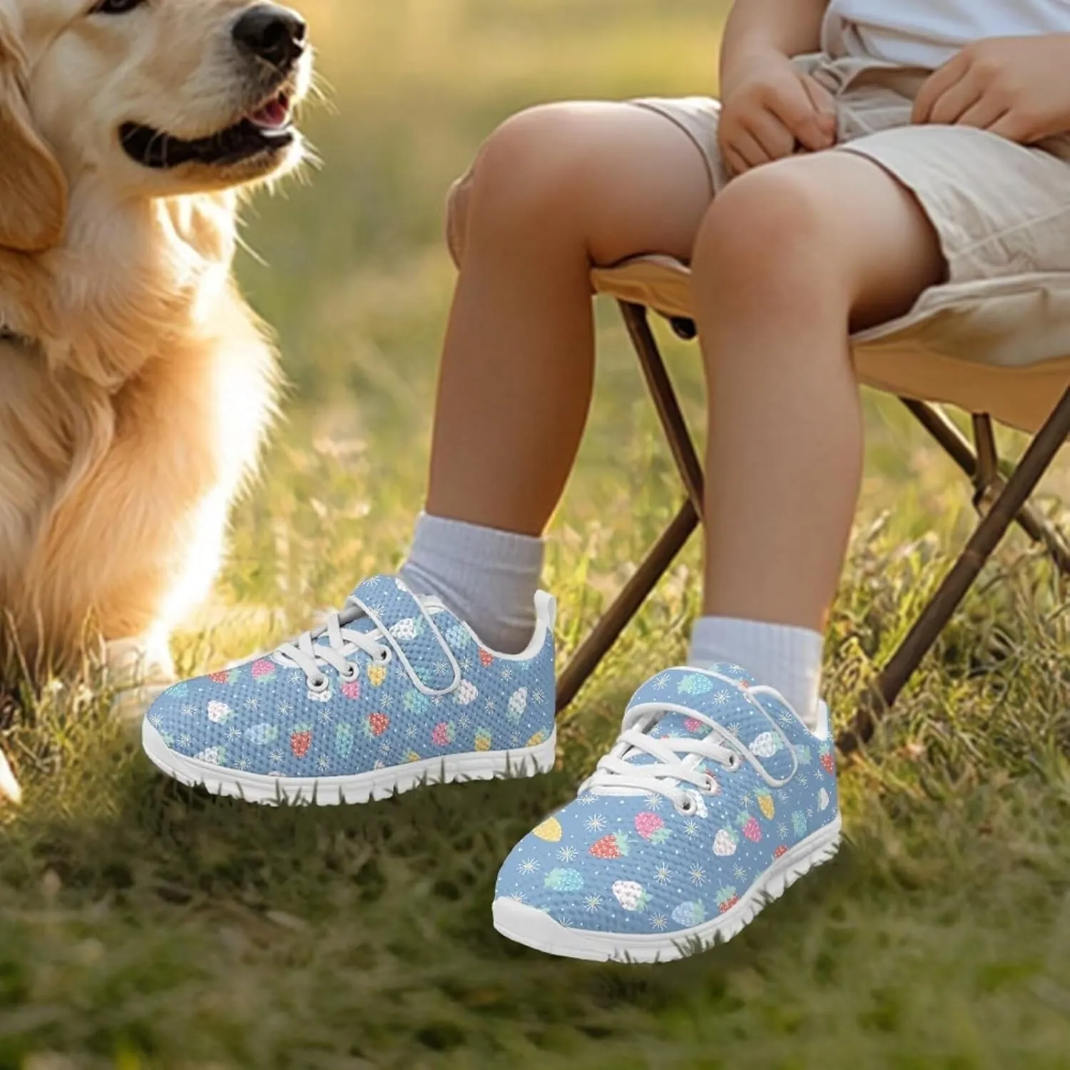 Coloranimal Kids Sneakers Walking Shoes Sports Shoes for Girls Slip On Sneakers Running Shoes Single Buckle Lace Up Shoes