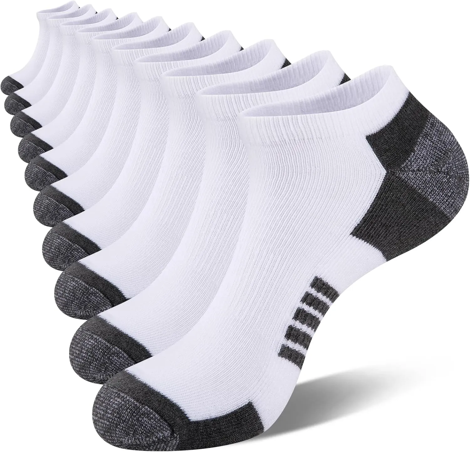 COOVAN 10 Pairs Mens Ankle Socks Men 10 Pack Low Cut Comfort Cushion Casual Socks