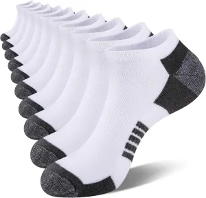 COOVAN 10 Pairs Mens Ankle Socks Men 10 Pack Low Cut Comfort Cushion Casual Socks