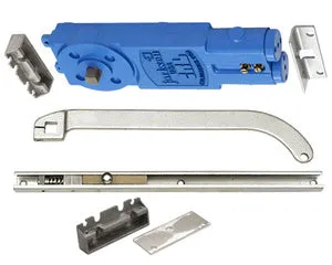 CRL Jackson&reg; Satin Aluminum Adjustable Spring Power Multi Size Overhead Concealed Closer with "S" Offset Slide-Arm Hardware Package