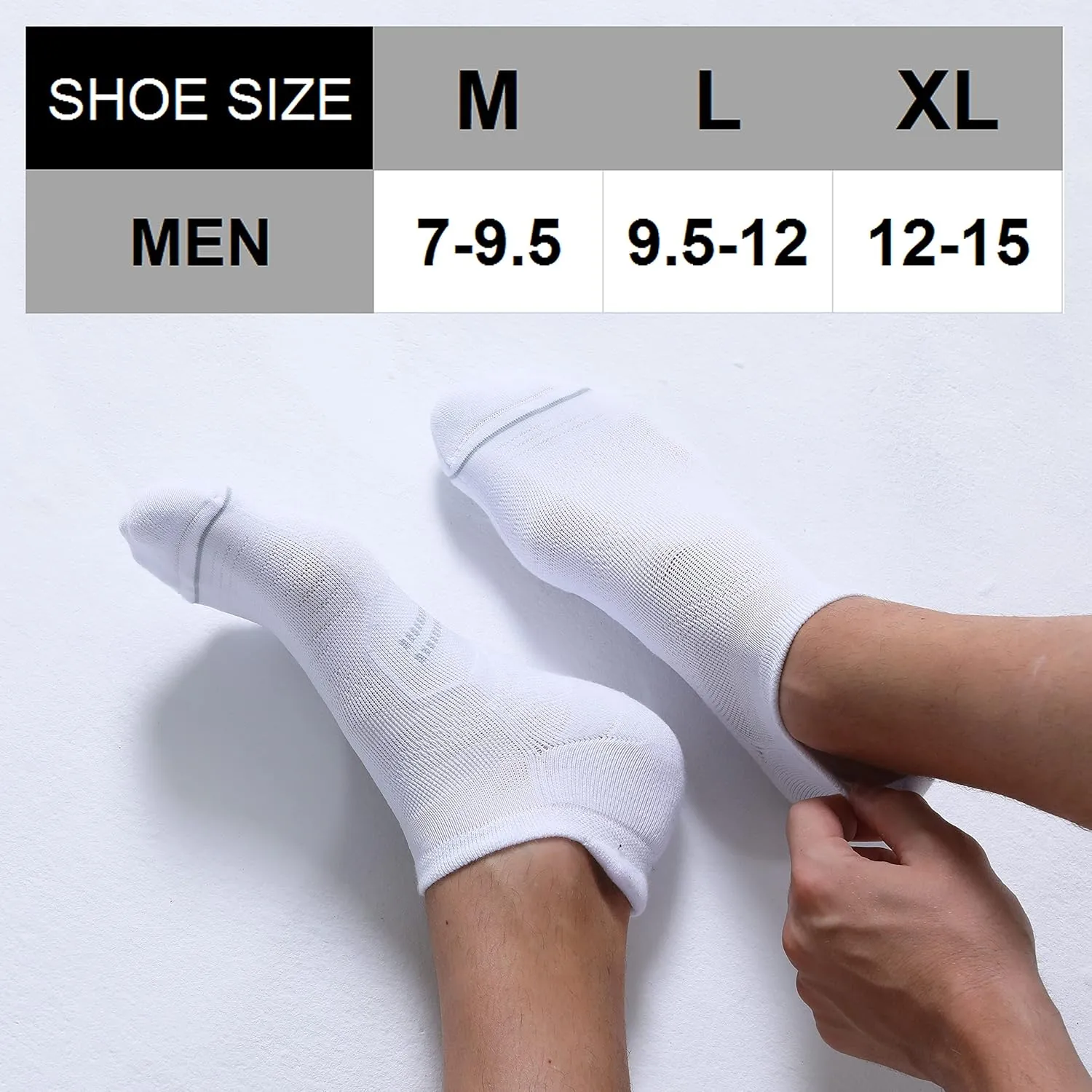 CS CELERSPORT 6 Pack Men's Running Ankle Socks with Cushion, Low Cut Athletic Sport Tab Socks