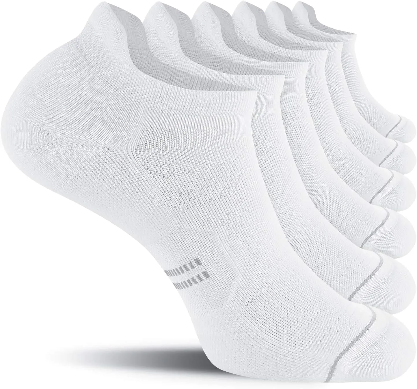 CS CELERSPORT 6 Pack Men's Running Ankle Socks with Cushion, Low Cut Athletic Sport Tab Socks
