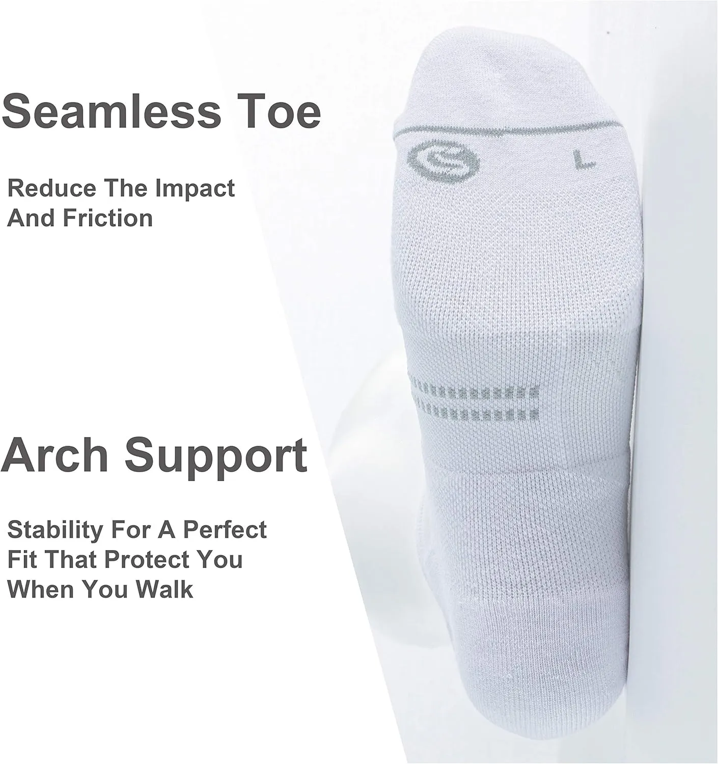 CS CELERSPORT 6 Pack Men's Running Ankle Socks with Cushion, Low Cut Athletic Sport Tab Socks