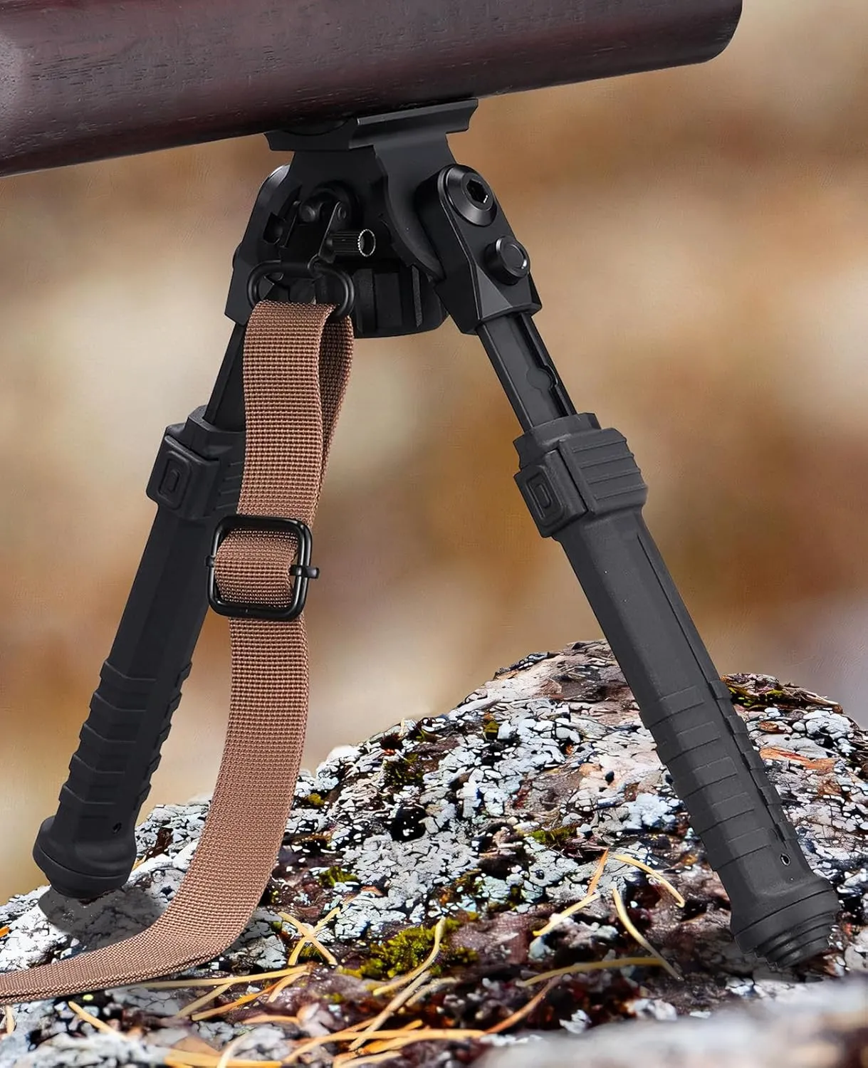 CVLIFE Tactical Rifle Bipod for Rifle Designed to Mount to Sling Swivel Stud, Made of Aluminum and High-Strength Polymer with Adjustable Height and Angle, Solid and Stable for Hunting and Shooting