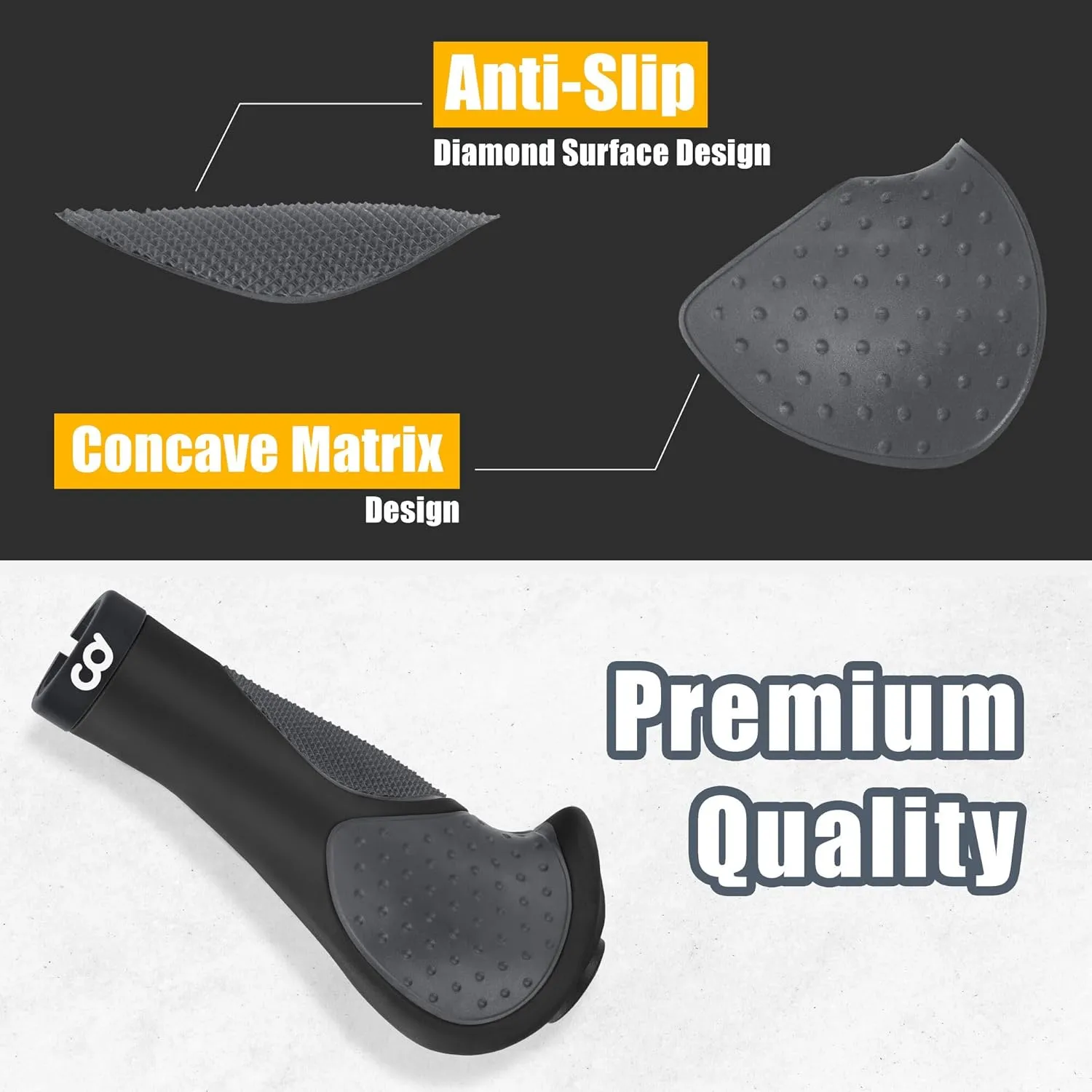 CyclingDeal Mountain Bike Grips Bicycle Handlebar Grips - Ergonomic Bike Grips Anti-Slip Design for MTB Grips - Soft Gel Bike Handlebar Grips - Quality Bike Handle Grips