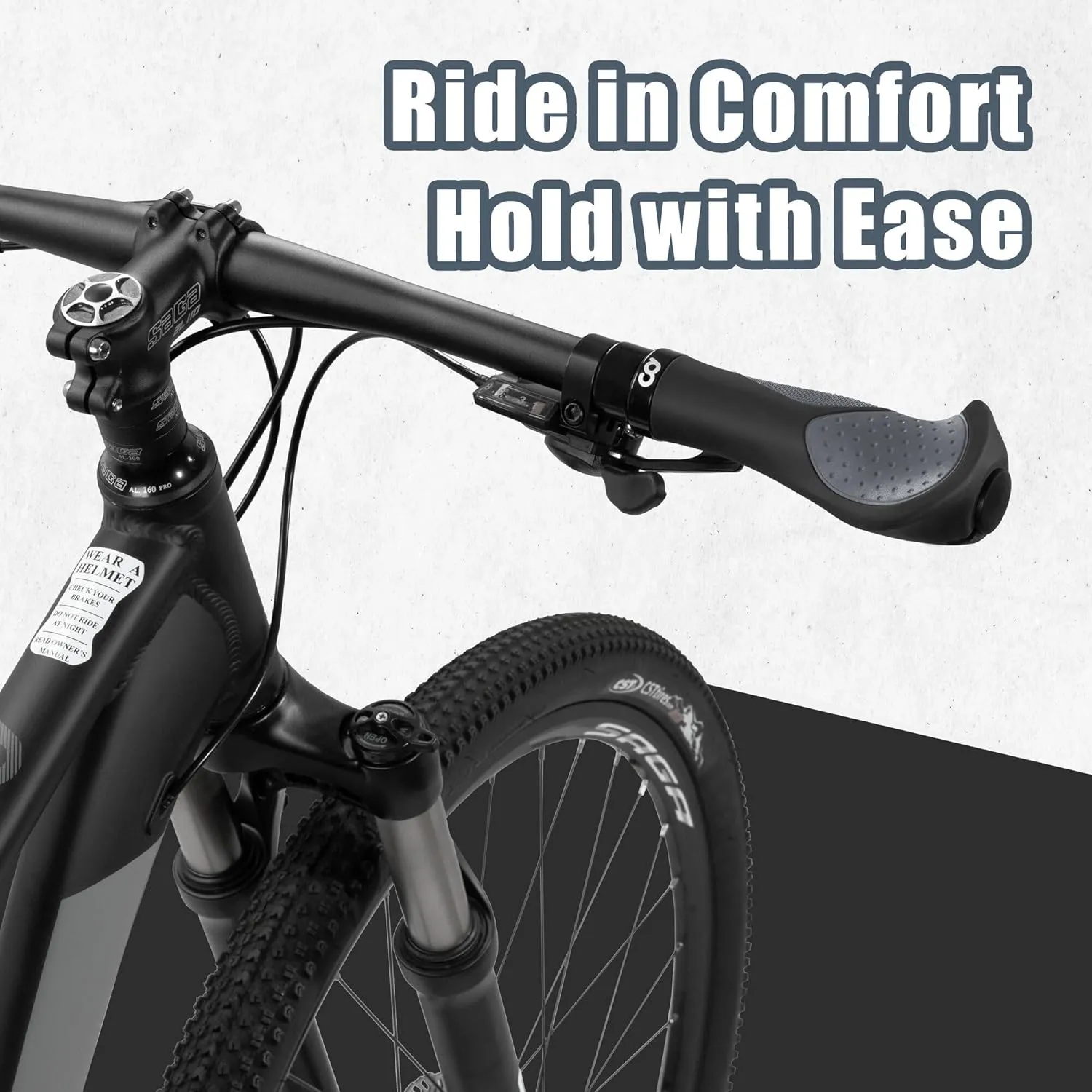 CyclingDeal Mountain Bike Grips Bicycle Handlebar Grips - Ergonomic Bike Grips Anti-Slip Design for MTB Grips - Soft Gel Bike Handlebar Grips - Quality Bike Handle Grips