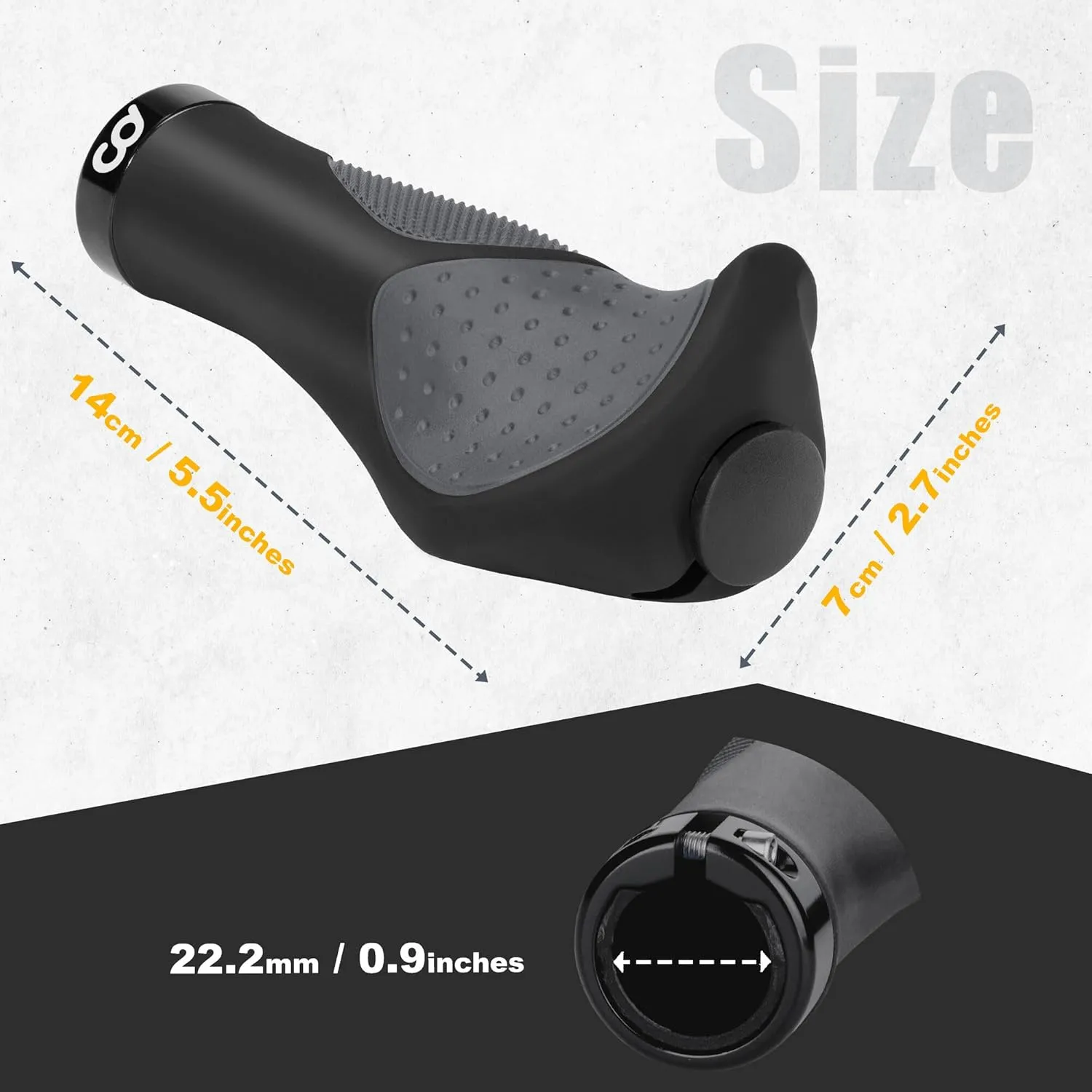 CyclingDeal Mountain Bike Grips Bicycle Handlebar Grips - Ergonomic Bike Grips Anti-Slip Design for MTB Grips - Soft Gel Bike Handlebar Grips - Quality Bike Handle Grips