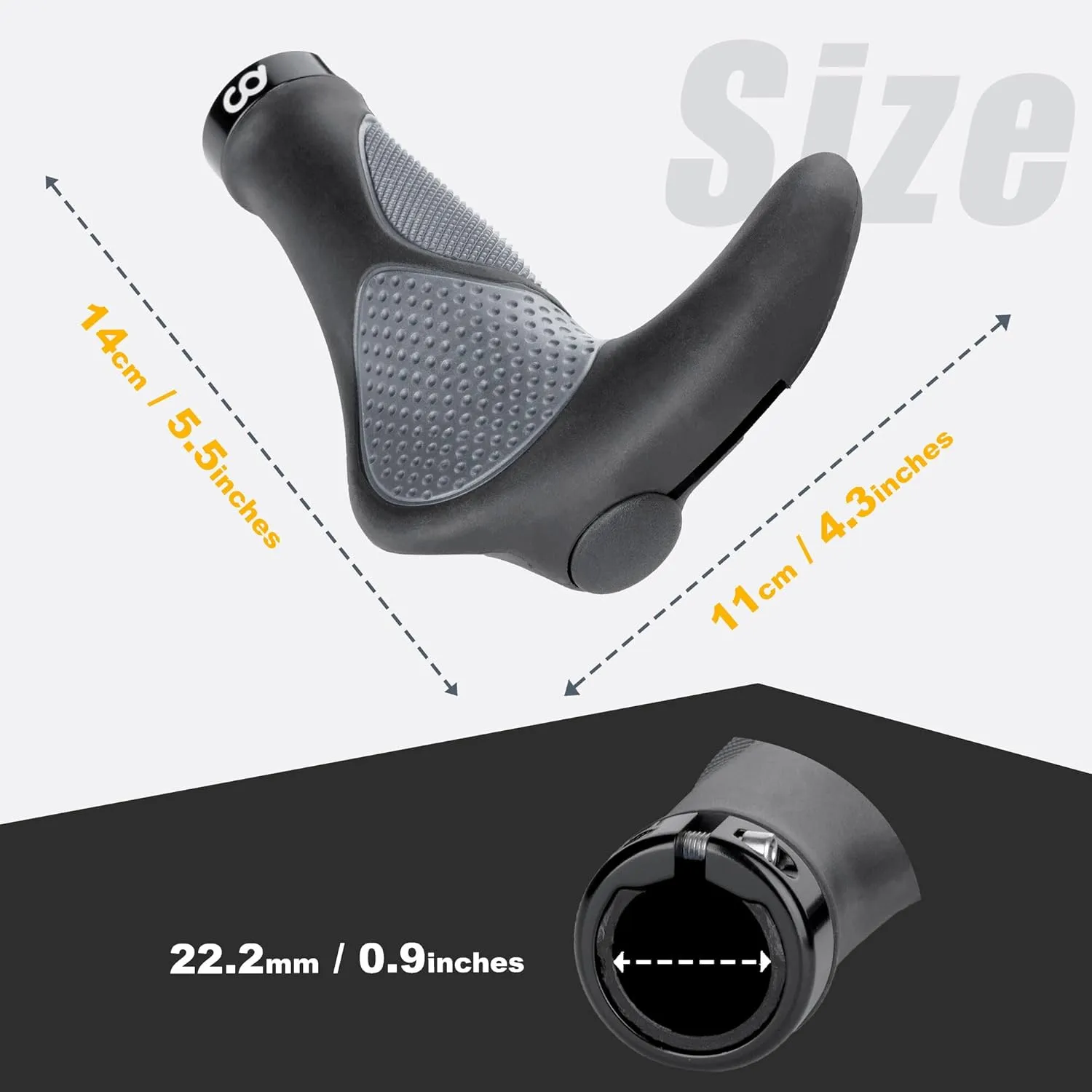 CyclingDeal Mountain Bike Grips Bicycle Handlebar Grips - Ergonomic Bike Grips Anti-Slip Design for MTB Grips - Soft Gel Bike Handlebar Grips - Quality Bike Handle Grips