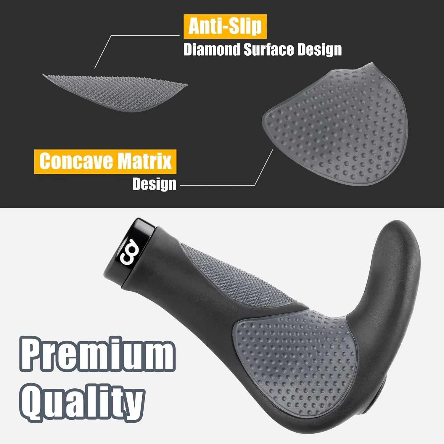 CyclingDeal Mountain Bike Grips Bicycle Handlebar Grips - Ergonomic Bike Grips Anti-Slip Design for MTB Grips - Soft Gel Bike Handlebar Grips - Quality Bike Handle Grips