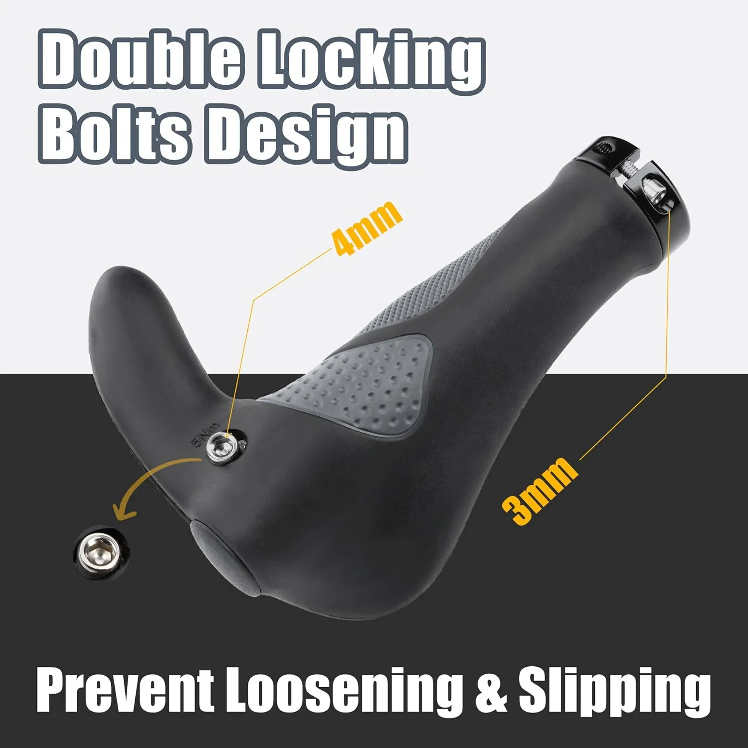 CyclingDeal Mountain Bike Grips Bicycle Handlebar Grips - Ergonomic Bike Grips Anti-Slip Design for MTB Grips - Soft Gel Bike Handlebar Grips - Quality Bike Handle Grips