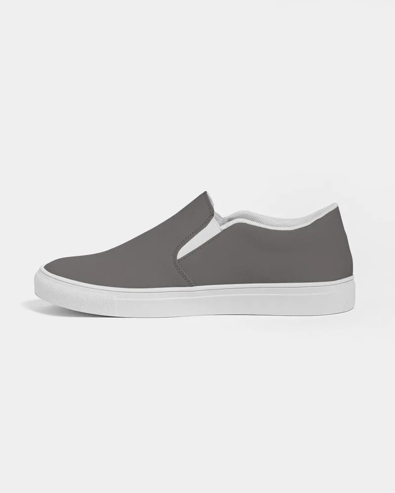 Dark Brown Slip-On Canvas Sneakers | Women's | Dark Pale Brown | C30M30Y30K60