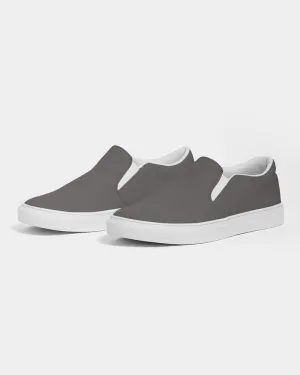 Dark Brown Slip-On Canvas Sneakers | Women's | Dark Pale Brown | C30M30Y30K60
