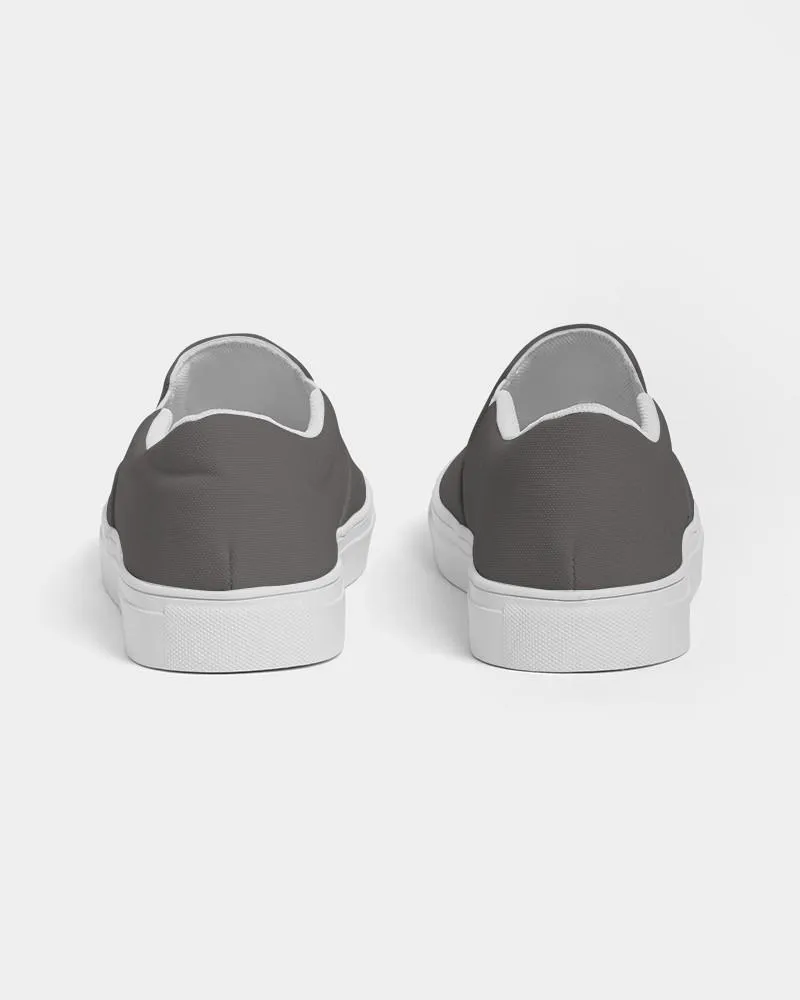 Dark Brown Slip-On Canvas Sneakers | Women's | Dark Pale Brown | C30M30Y30K60