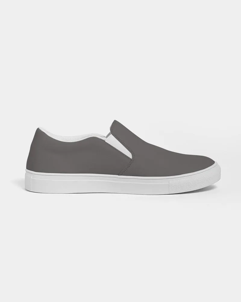 Dark Brown Slip-On Canvas Sneakers | Women's | Dark Pale Brown | C30M30Y30K60
