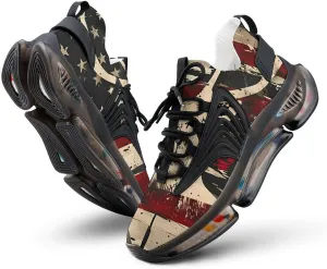 Deer Hunting American Camouflage U.S. Flag Men's Tennis Shoes Fashion Athletic Sneakers for Sport Walking Running Workout