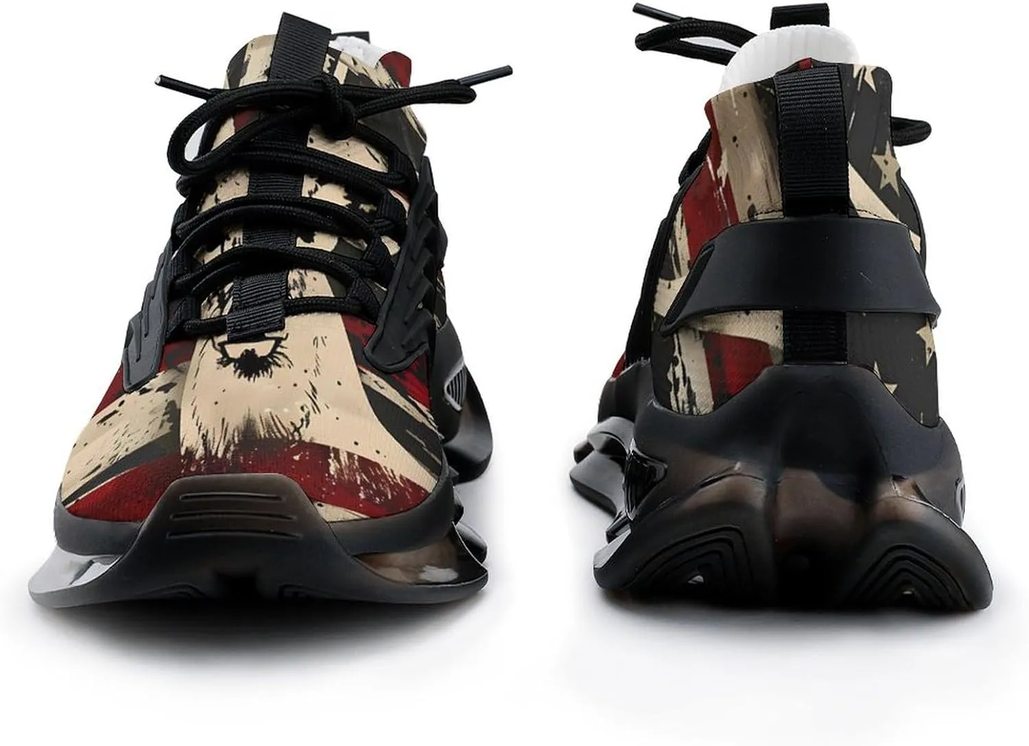 Deer Hunting American Camouflage U.S. Flag Men's Tennis Shoes Fashion Athletic Sneakers for Sport Walking Running Workout