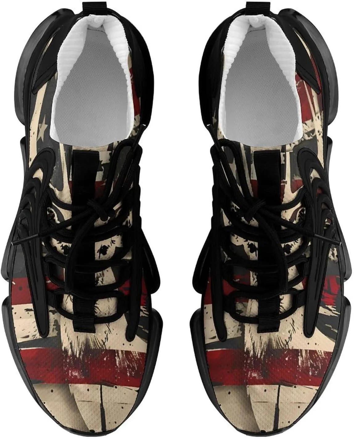 Deer Hunting American Camouflage U.S. Flag Men's Tennis Shoes Fashion Athletic Sneakers for Sport Walking Running Workout