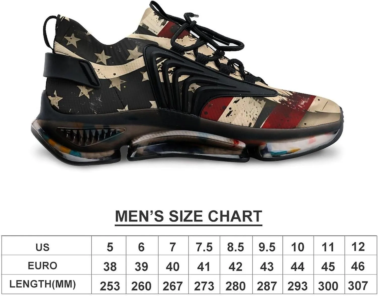 Deer Hunting American Camouflage U.S. Flag Men's Tennis Shoes Fashion Athletic Sneakers for Sport Walking Running Workout