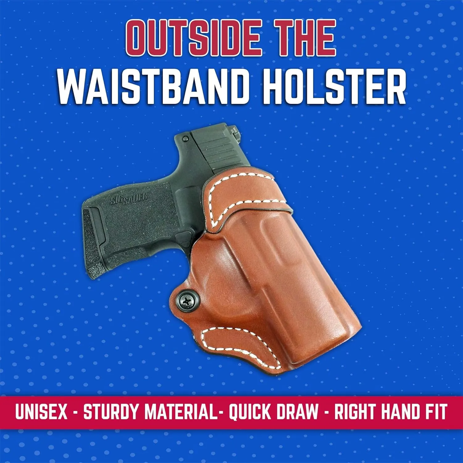 DeSantis Criss-Cross OWB Holster - Holster OWB, Leather Pistol Holster, Open Carry Holster for Men & Women, Quick Draw, Adjustable
