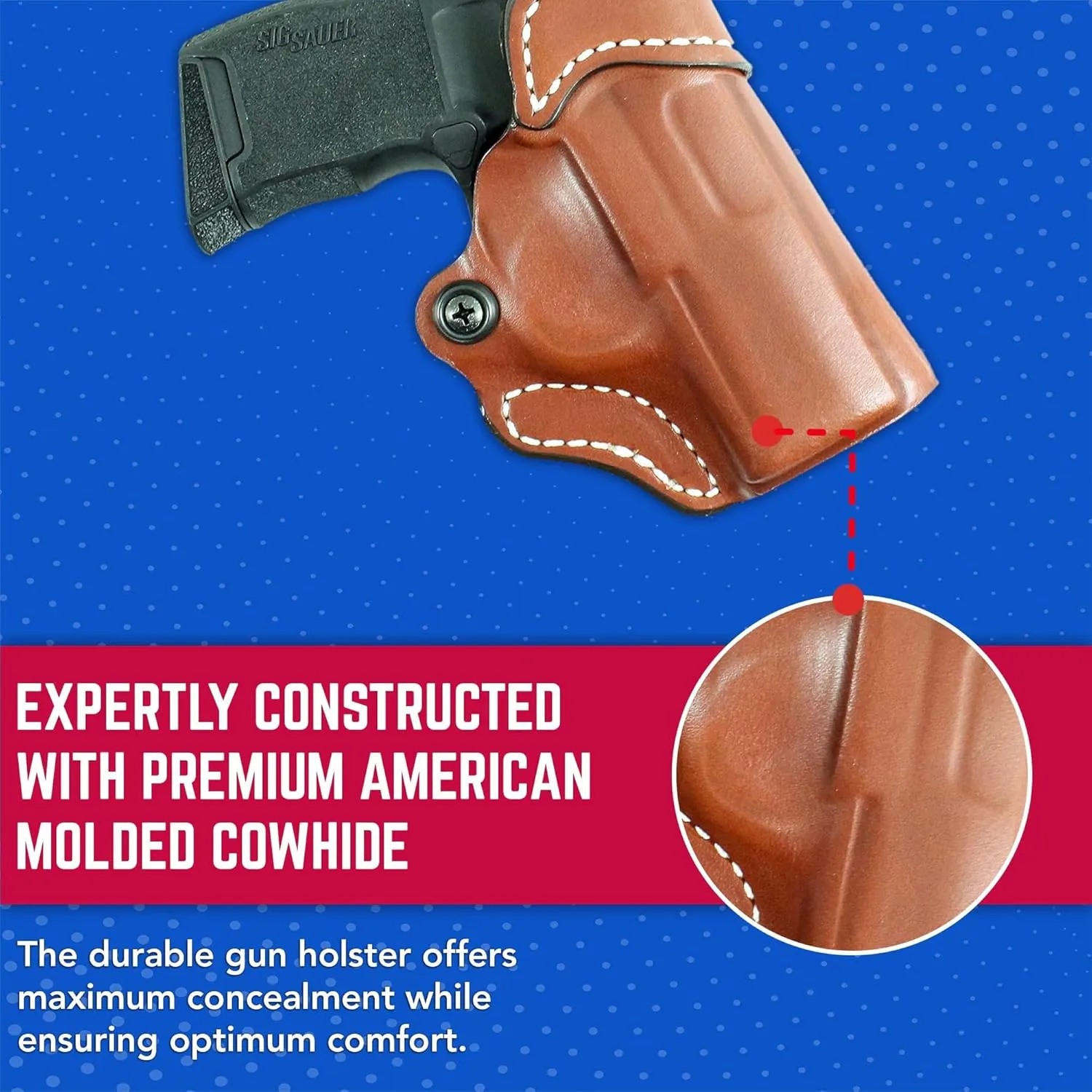 DeSantis Criss-Cross OWB Holster - Holster OWB, Leather Pistol Holster, Open Carry Holster for Men & Women, Quick Draw, Adjustable