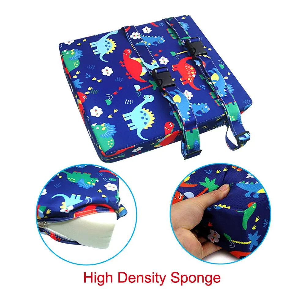 Dining Chair Heightening Cushion Portable Dismountable Adjustable Highchair Booster for Baby Toddler Kids Infant Washable Thick Chair Seat Pad Mat (Dark Blue)