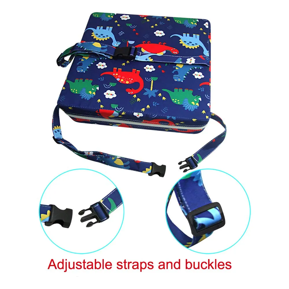 Dining Chair Heightening Cushion Portable Dismountable Adjustable Highchair Booster for Baby Toddler Kids Infant Washable Thick Chair Seat Pad Mat (Dark Blue)
