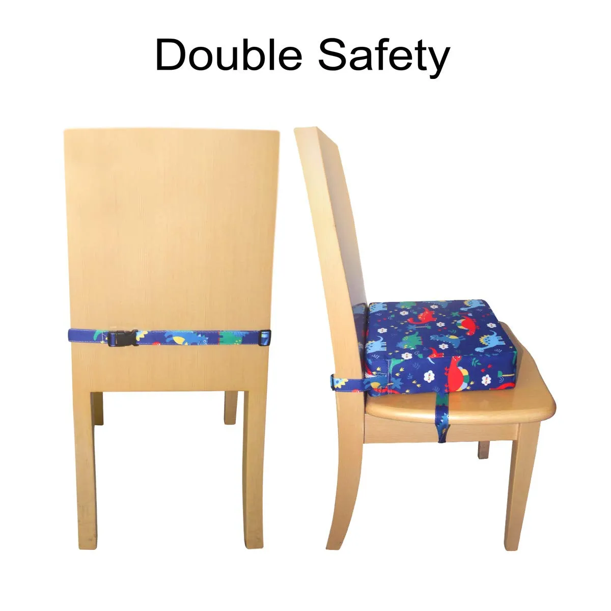Dining Chair Heightening Cushion Portable Dismountable Adjustable Highchair Booster for Baby Toddler Kids Infant Washable Thick Chair Seat Pad Mat (Dark Blue)