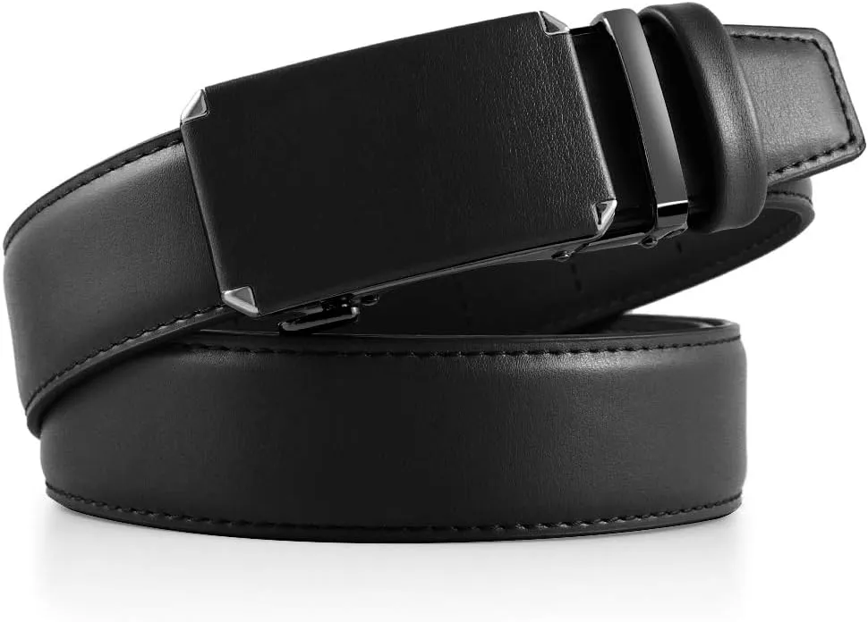 DOOPAI Belt Men, Ratchet Belt Dress Adjustable 1 3/8" Genuine Leather Designer Belt, Size Length Can be Cut, with Gift Box