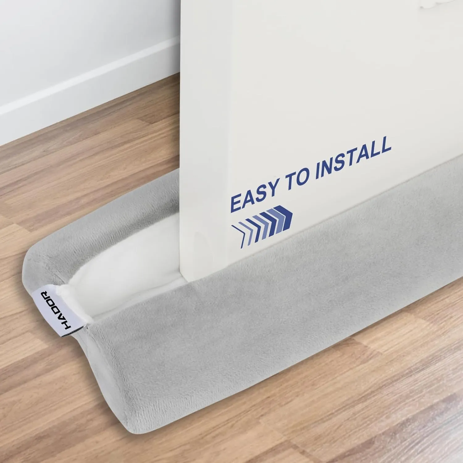 Door Draft Stopper for Bottom of Door, 36 Inch Under Draft Air Noise Light Blocker 30"- 36" Double Side Triangle Soundproof Sweep Filler Seal Gap up to 1.7" for Patio Sliding Door Guard, Grey